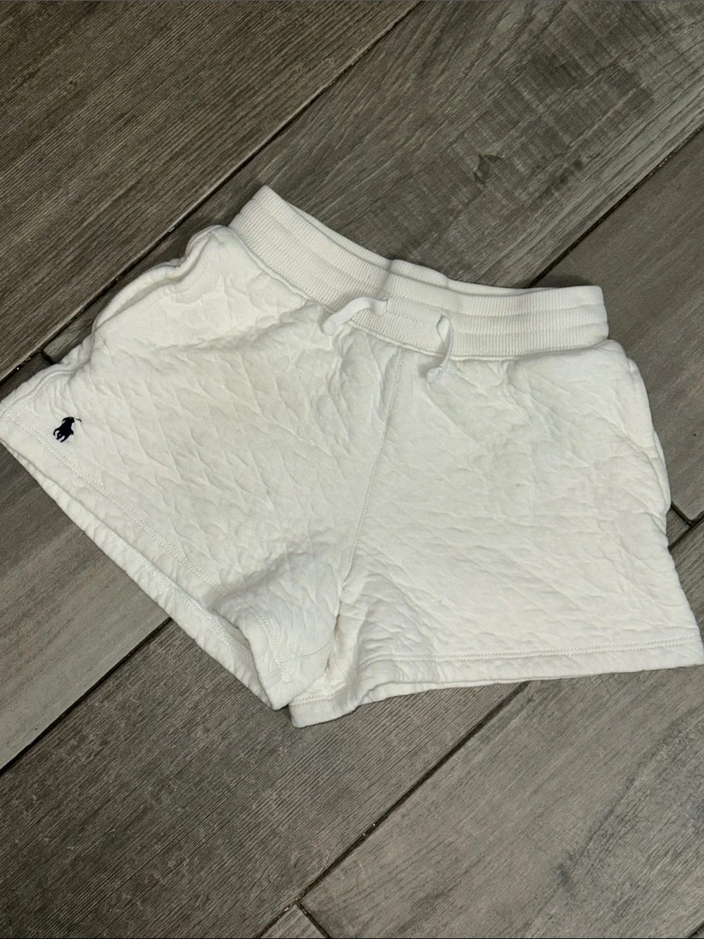 Polo Ralph Lauren Quilted Shorts Youth Girls Size Small 7‎ White READ FLAW